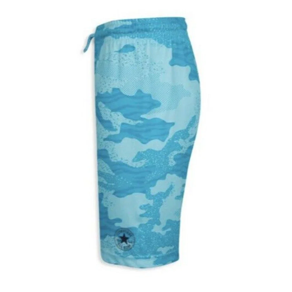 Converse All Star Board Shorts NWT Boys 7 Large Camo Swim Trunks Blue Camouflage